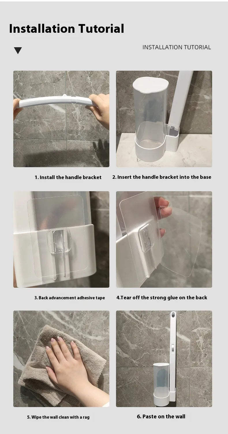 Space-Saver Wall-Mounted Bathroom Cleaning Kit