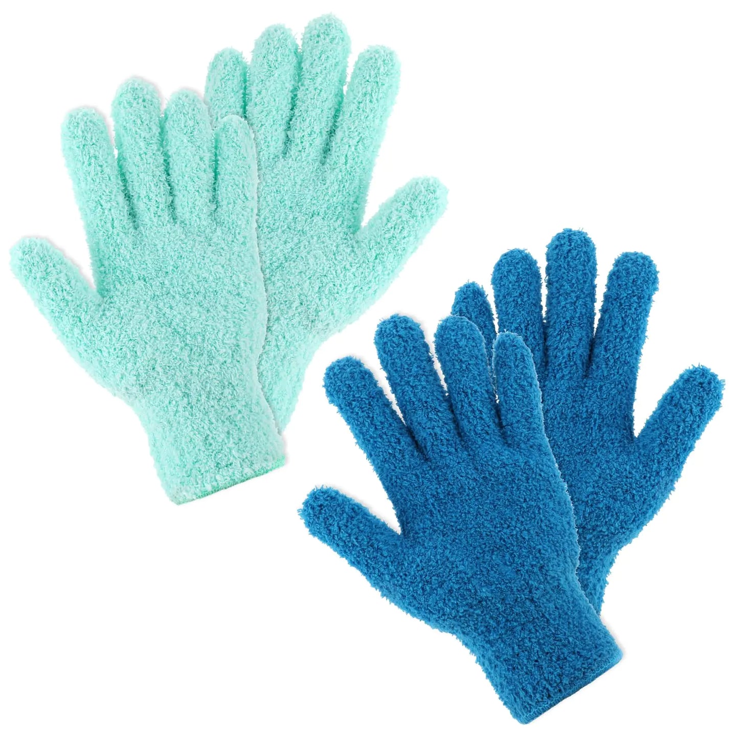 4-Pack Microfiber Dusting Gloves for Home and Auto